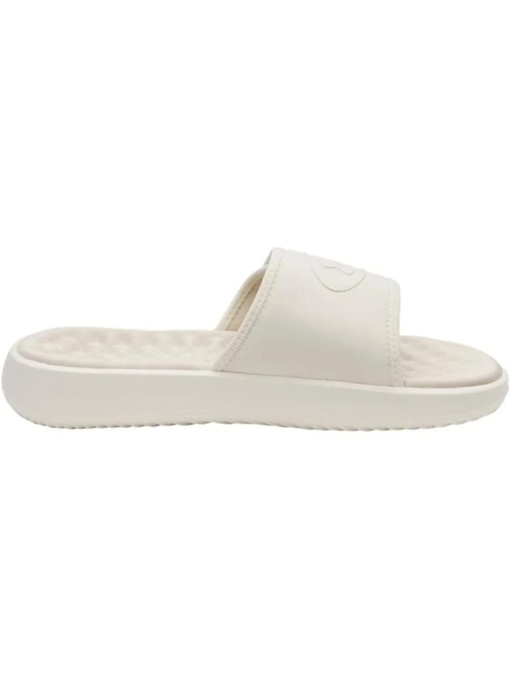 Men's Beige Solid Ignite Pro Slide Comfort Soft Rubber Slip On Flat Sandal Shoes